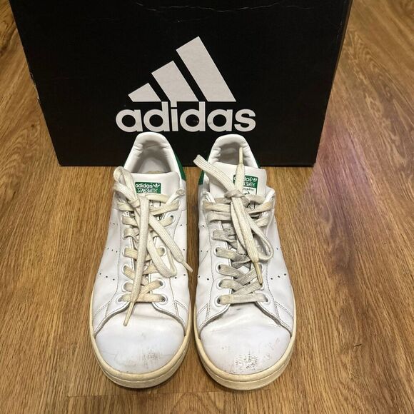 ADIDAS Stan Smith white green lace up shoes sneakers women’s 8 / men’s 7 - Picture 8 of 10
